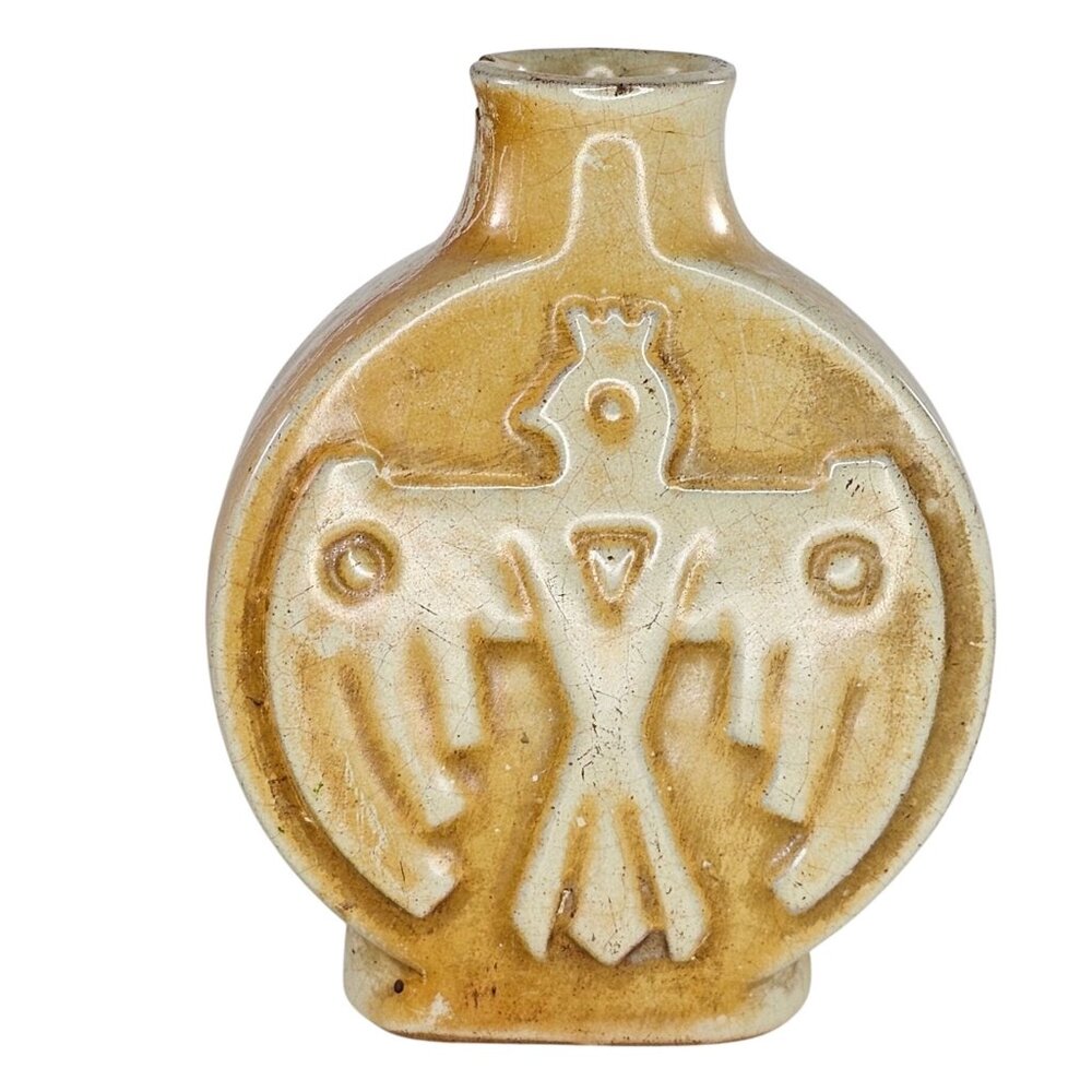 Frankoma Pottery Mini Indian Thunderbird Vase #506 Circa 1942 RARE *CHIPPED